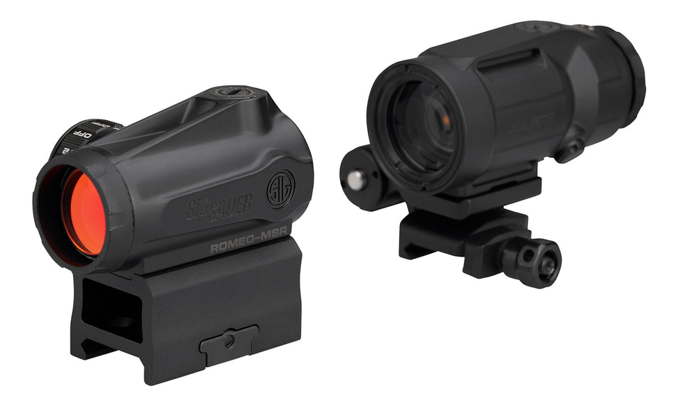 Sig Sauer Electro-Optics SORJMSR501 Romeo-MSR Gen II w/Juliet5 Micro Magnifier Black 1x20mm/5x42mm, 2 MOA Red Dot and Magnifier
