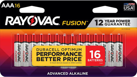 Rayovac 82416T02 AAA HIGH ENREGY Alkaline Batteries Silver/Blue 1.5 Volts 1,123 mAh (16) Single Pack