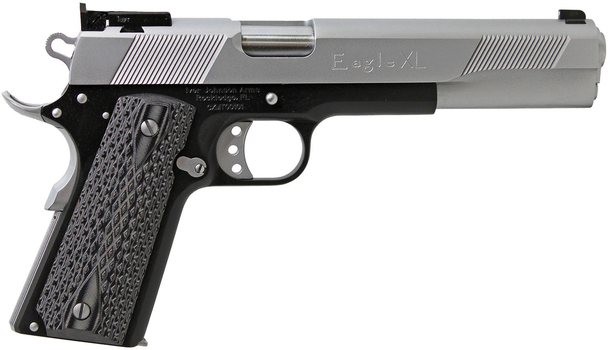 Iver Johnson Arms EAGLEXL10TT Eagle Deluxe 10mm Auto 8+1 6" Steel Barrel, Hard Chrome Serrated Steel Slide, Matte Black Steel Frame w/Beavertail, Black/Gray G10 Grip