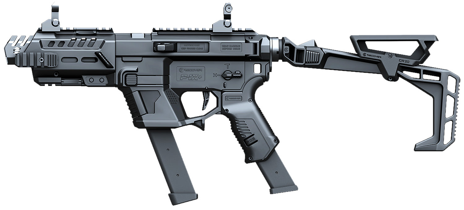 Recover Tactical PIXPBFST01 P-IX+Basic PG9 Folding Stock Metal Front Guard Black