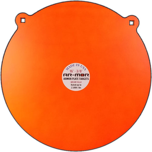 AR-MOR 16" AR500 STEEL GONG 3/8" THICK STEEL ORANGE ROUND
