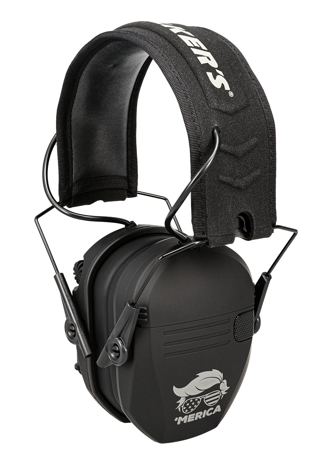 Walker's GWPRSEMT24MERBLK Razor Merica Muffs 23dB Over the Head Black