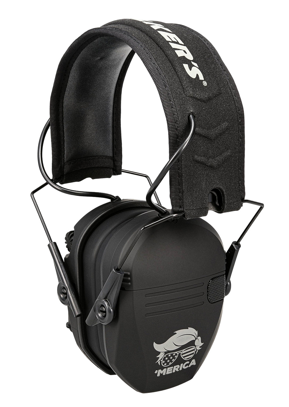 Walker's GWPRSEMT24MERBLK Razor Merica Muffs 23dB Over the Head Black