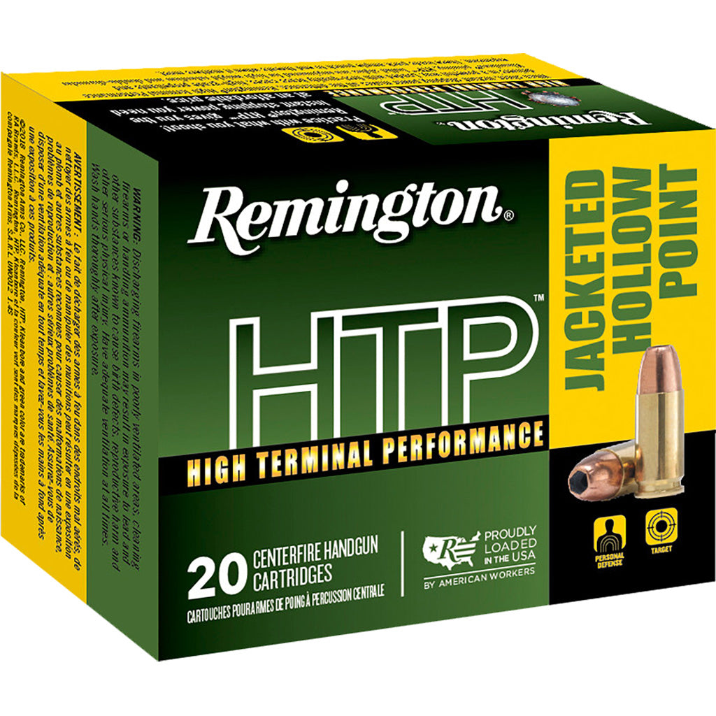 Remington 9mm Luger + P HTP 115gr JHP Ammo