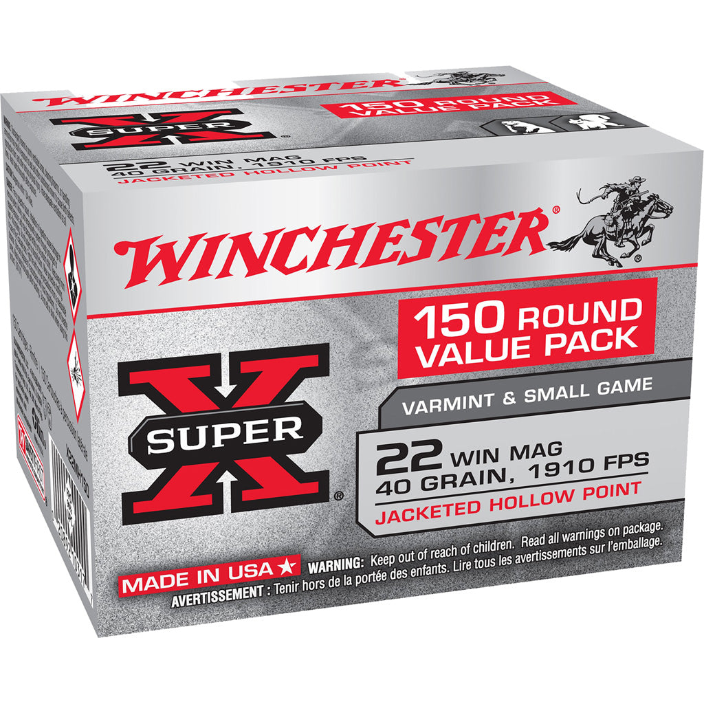 Winchester X22MH150 Super X Jacketed Hollow Point 40 Grain .22 WMR 1910 fps