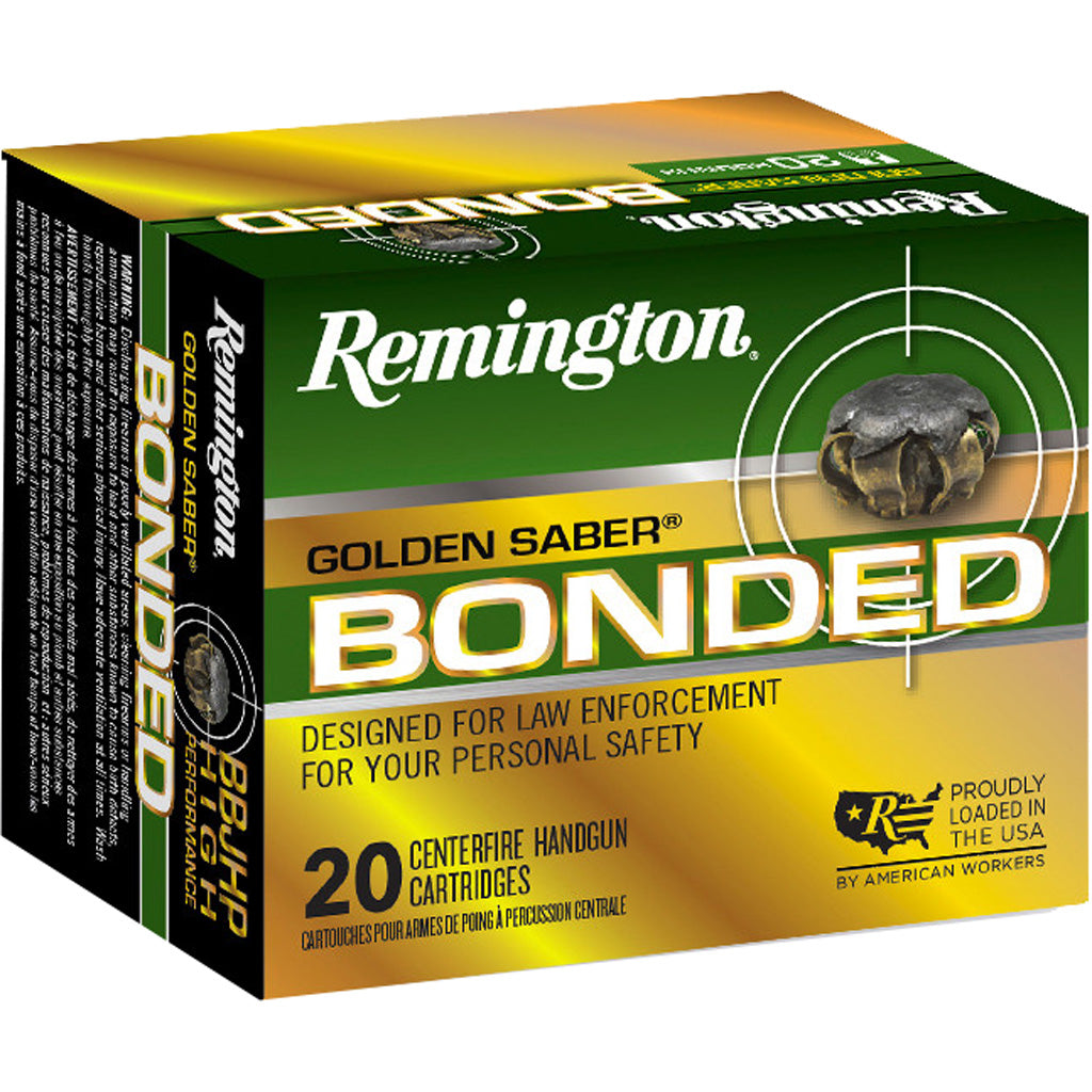 Remington .40 S&W Golden Saber 165gr Bonded Brass JHP Ammo