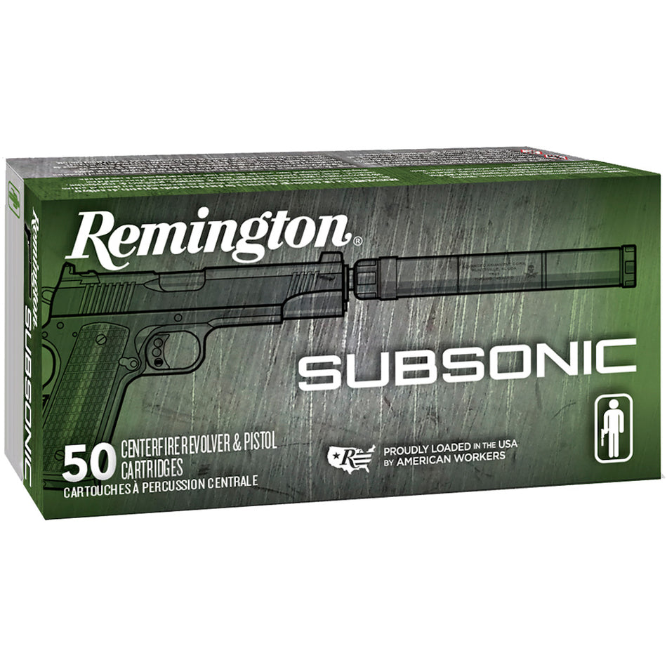 Remington .45 ACP Subsonic 230gr Flat Nose Enclosed Base Ammo