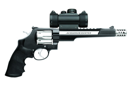 Smith & Wesson 170318 Performance Center 629 Hunter 44 Rem Mag 6rd 7.50" Stainless Steel Black Stainless Steel Black Polymer Grip