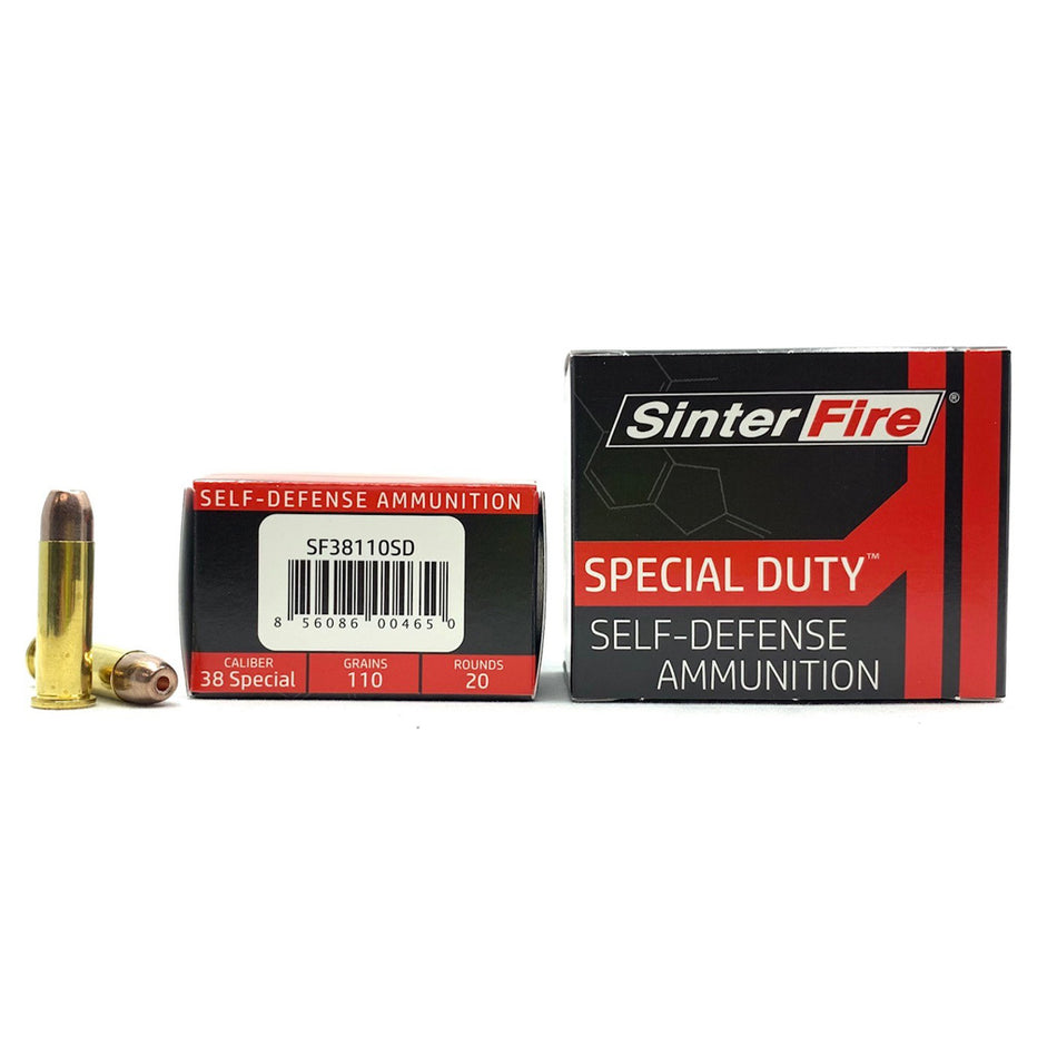 SinterFire .38 Special Special Duty (SD) 110gr CSHP Ammo