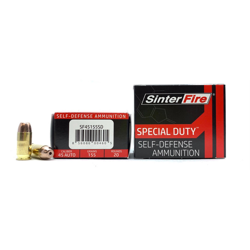 SinterFire SF45155SD Special Duty (SD) Lead Free Frangible Hollow Point 155 Grain .45 ACP/Auto