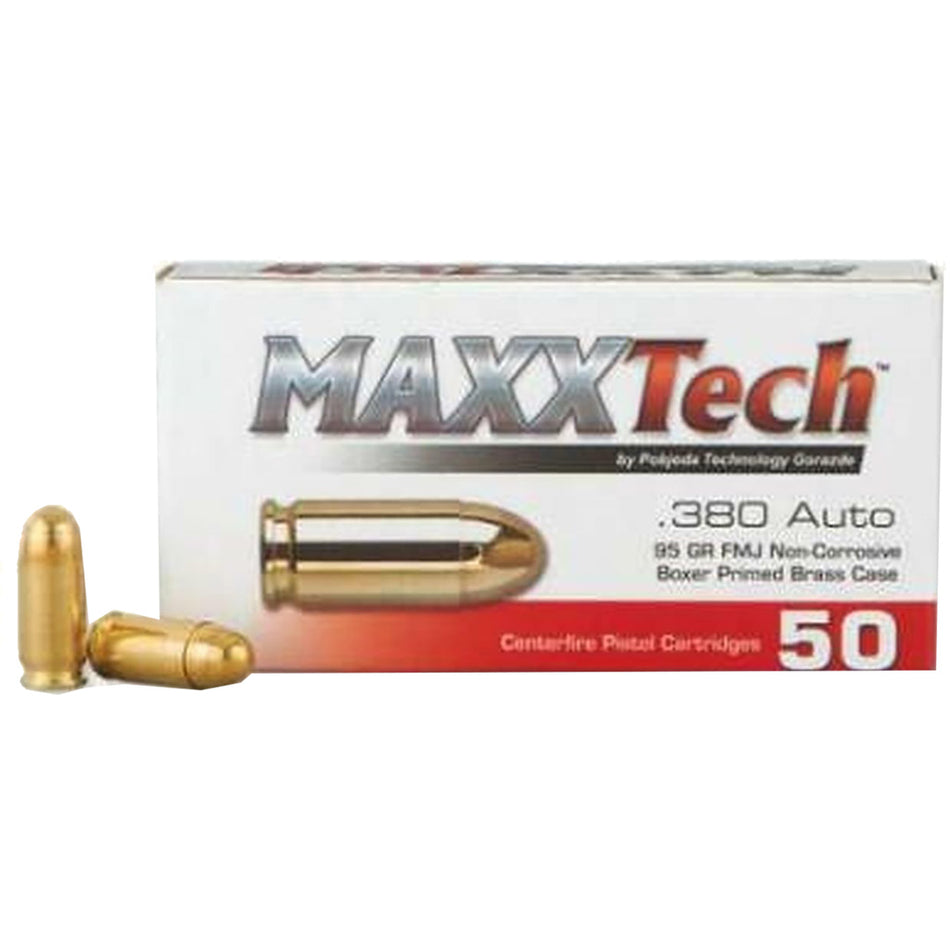 MaxxTech .380 ACP/Auto  95gr FMJ Ammo