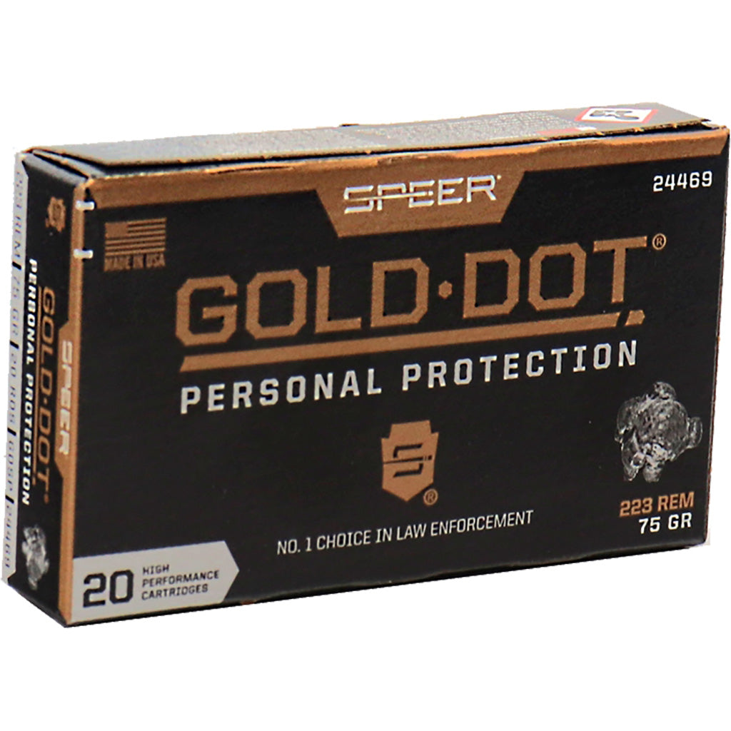 Speer .223 Remington Gold Dot Hollow Point Personal Protection 75gr JHP Ammo