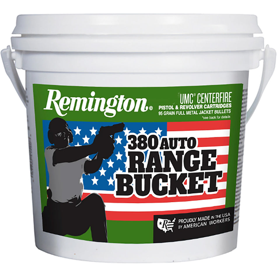 Remington .380 ACP/Auto UMC Range Bucket 95gr FMJ Ammo