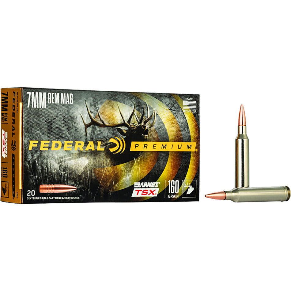 Federal 7mm Rem Mag 160gr Barnes TSX Ammo