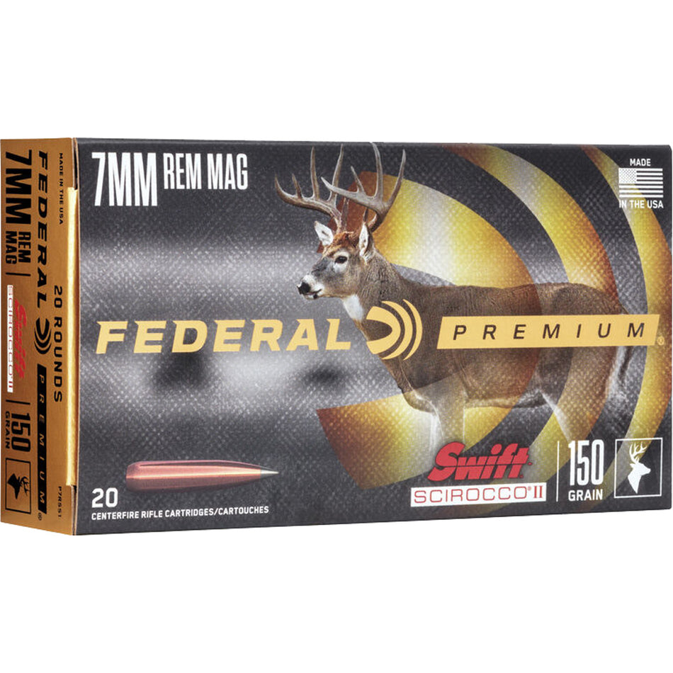 Federal 7mm Remington Mag 150gr Swift Scirocco II Ammo