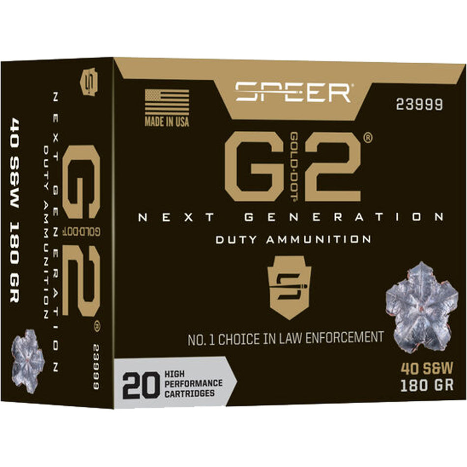 Speer .40 S&W Gold Dot G2 180gr HP Ammo