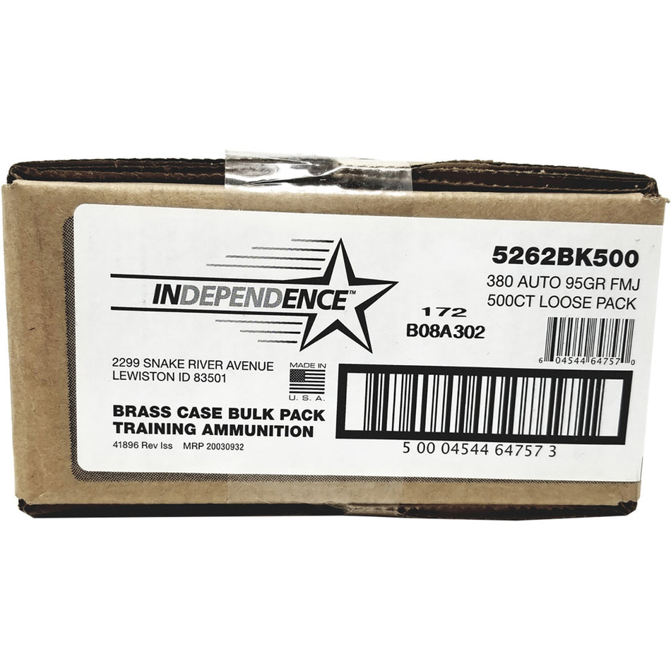 Independence .380 ACP/Auto Brass 95gr FMJ Ammo