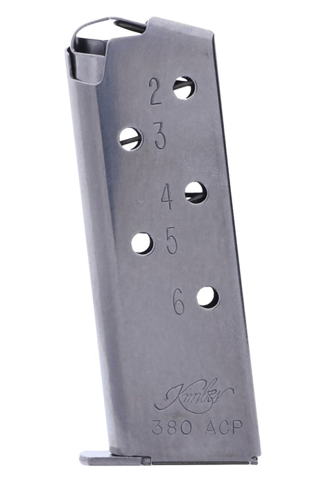 Kimber Handgun Magazine Stainless for Micro .380 ACP 6/rd KIMBER MAGAZINE MICRO 380ACP STS 6/RND CAPACITY
