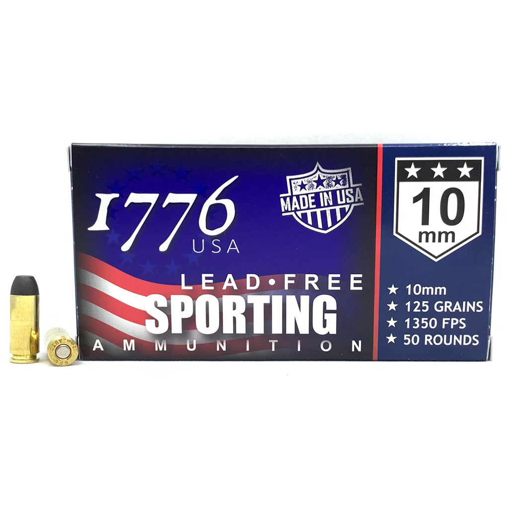 1776 USA 10mm Auto Sporting 125gr Solid Ammo