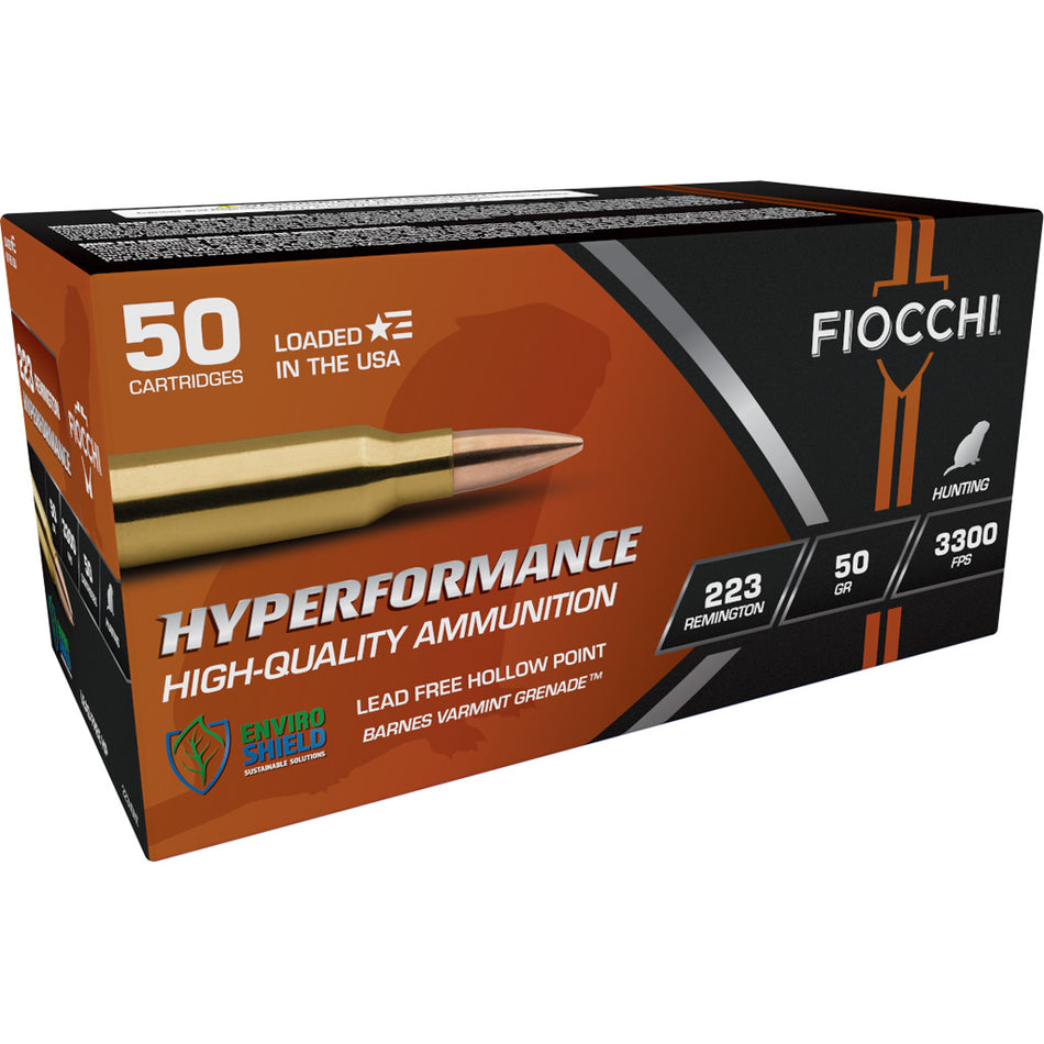 Fiocchi .223 Rem Hyperformance 50gr Barnes Varmint Grenade Ammo