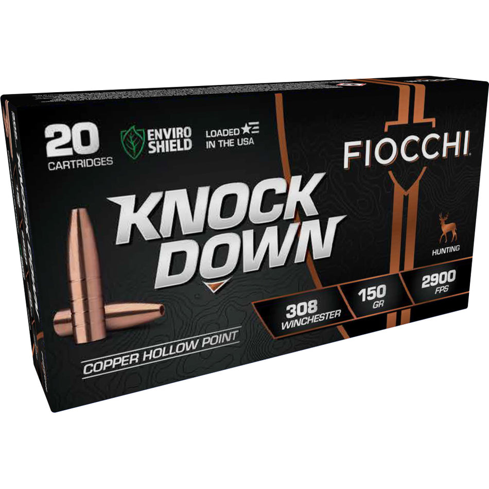 Fiocchi 308CHB Knock Down Enviro Shield Hollow Point 150 Grain .308 Win / 7.62x51mm 2900 fps