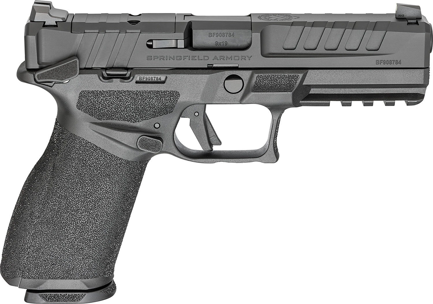 Springfield Armory EC9459BMSU Echelon 9mm Luger 20+1 4.50" Black Melonite Steel Barrel, Black Melonite Optic Ready/Serrated Steel Slide, Black Polymer Frame w/Picatinny Rail