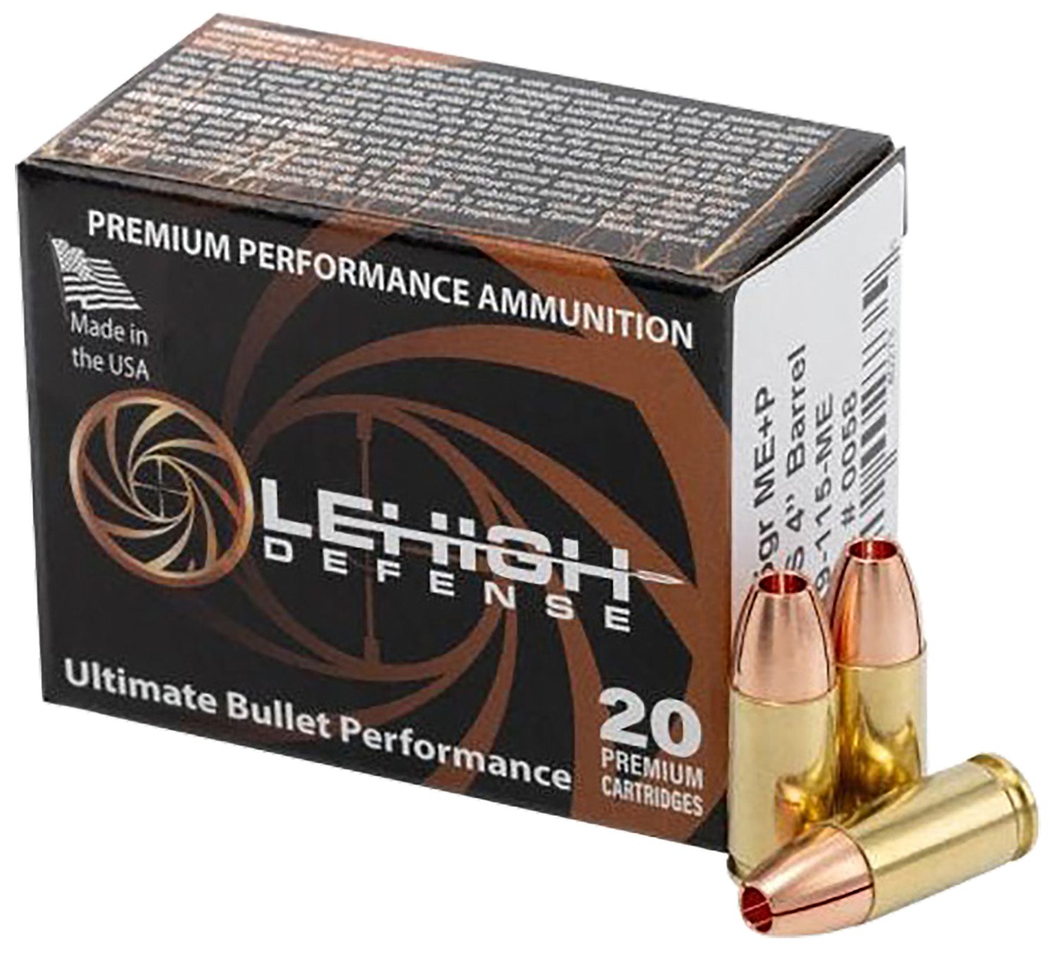 Lehigh Defense 9mm Luger / Parabellum  115gr CSHP Ammo