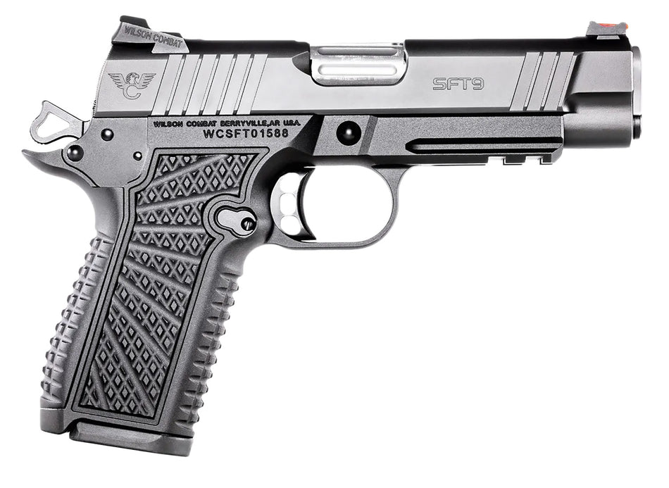Wilson Combat SFT9CMR42 SFT9 Compact 9mm 15+1 4.25" Lightrail Black Armor-Tuff Stainless Steel