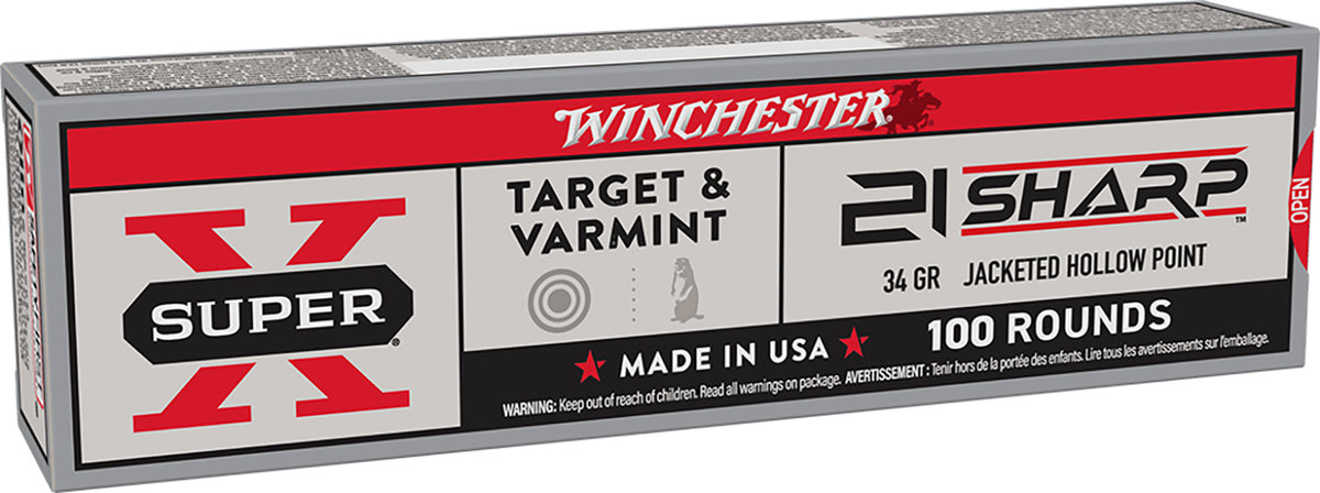 Winchester .21 Sharp Super X 34gr JHP Ammo