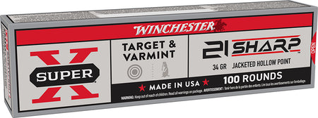 Winchester .21 Sharp Super X 34gr JHP Ammo
