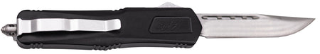 Great Lakes Firearms GLKMDSMTBLK GLFA Medium 3.50" OTF Plain Steel Blade, Black Cerakote Aluminum Handle