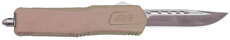 Great Lakes Firearms GLKMDSMTFDE GLFA Medium 3.50" OTF Plain Steel Blade, Flat Dark Earth Cerakote Aluminum Handle