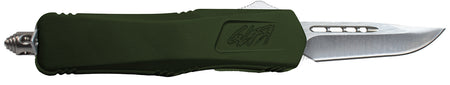 Great Lakes Firearms GLKMDSMTODG GLFA Medium 3.50" OTF Plain Steel Blade, OD Green Cerakote Aluminum Handle
