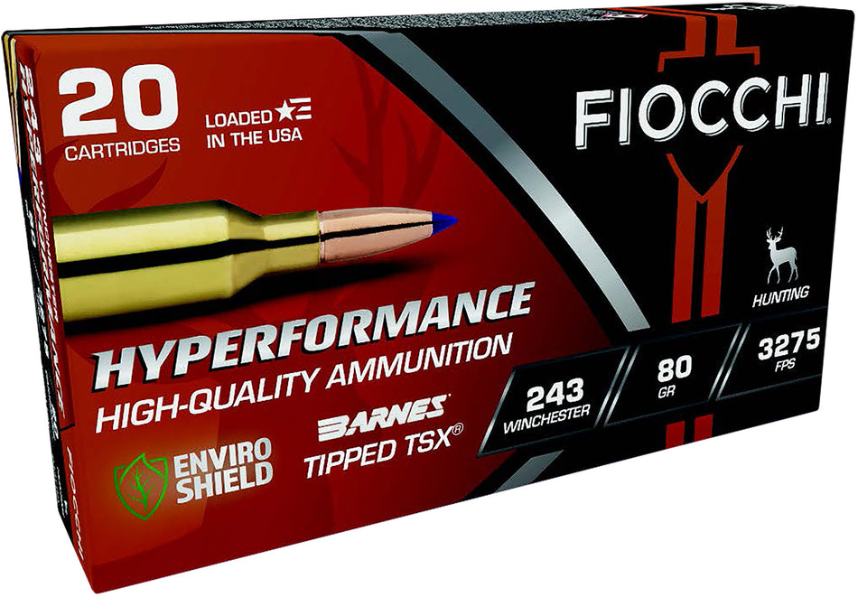 Fiocchi .243 Winchester Polymer Tip Boat Tail 80gr PolyTip Ammo