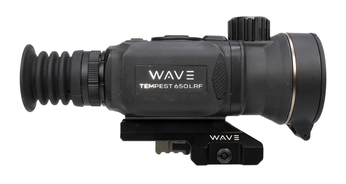 Wave WTS205 Tempest 650 LRF Thermal Black 3x50mm Illuminated Multi Reticle, 640x512, 12 Microns, 50 Hz Resolution, Digital Zoom 12x Rapid/Smooth
