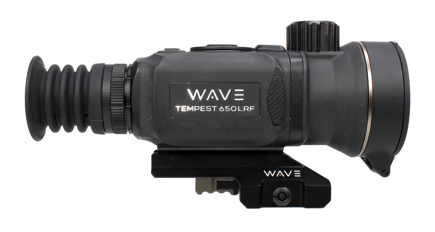Wave WTS205 Tempest 650 LRF Thermal Black 3x50mm Illuminated Multi Reticle, 640x512, 12 Microns, 50 Hz Resolution, Digital Zoom 12x Rapid/Smooth