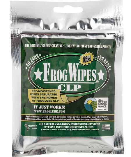 FrogLube 14936 Frog Wipes Ziplock 5 Pack
