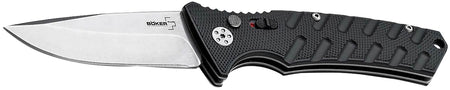 Boker 01BO457 Plus Strike Auto Pocket 3.35" Drop Point Plain Black D2 Steel Blade Aluminum Handle