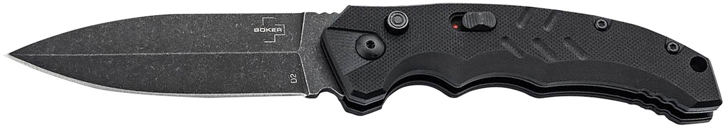 Boker 01BO796 Intention II 3.35" Folding Dagger Plain D2 Steel Blade Black G10 Handle