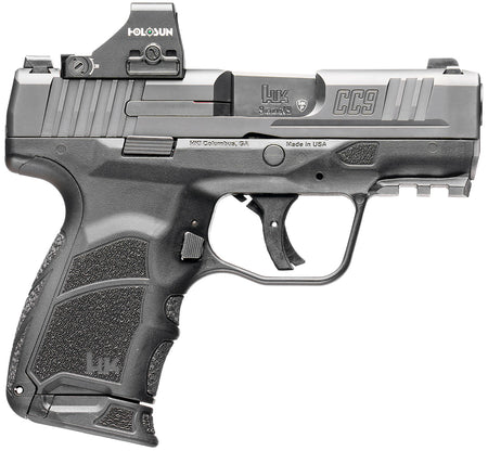 HK 81001131 CC9 9mm Luger 10+1/12+1 3.32" Black Polygonal Rifled Barrel, Optic Ready RMSc/407k Footprint/Serrated Steel Slide, Polymer Frame w/Picatinny Rail, Black Interchangeable Backstrap Grip