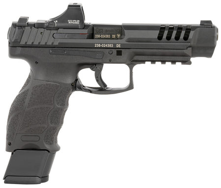 HK 81000877 VP9L SCS 9mm Luger 20+1 5" Black Polygonal Rifled Barrel, Long/Lightening Cuts/Optic Cut SCS Steel Slide, Polymer Frame w/Picatinny Rail, Black Interchangeable Backstrap Grip