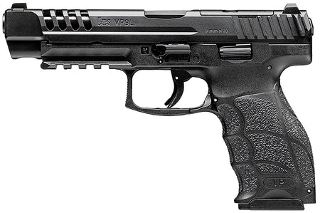HK 81001158 VP9L 9mm Luger 10+1 5" Black Polygonal Rifled Barrel, Long/Lightening Cuts/Optic Cut Steel Slide, Polymer Frame w/Picatinny Rail, Black Interchangeable Backstrap Grip