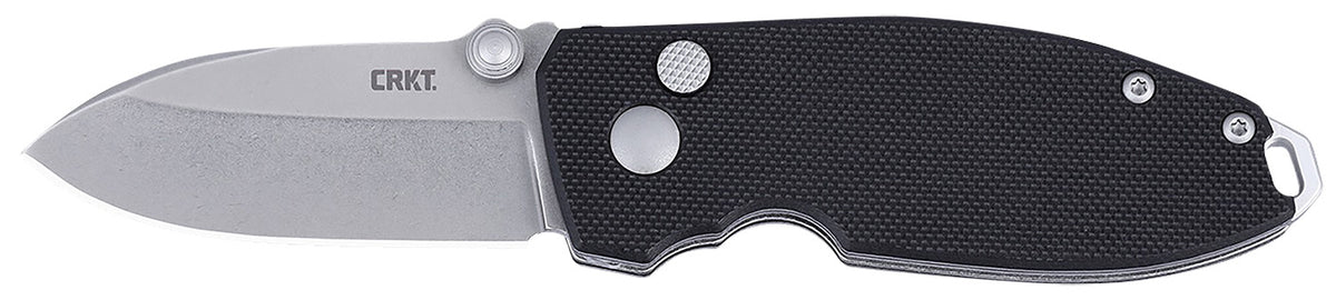 CRKT 2474 SQUID EDC 2.27" Folding Plain Stonewashed D2 Steel Blade, Black G10 Handle
