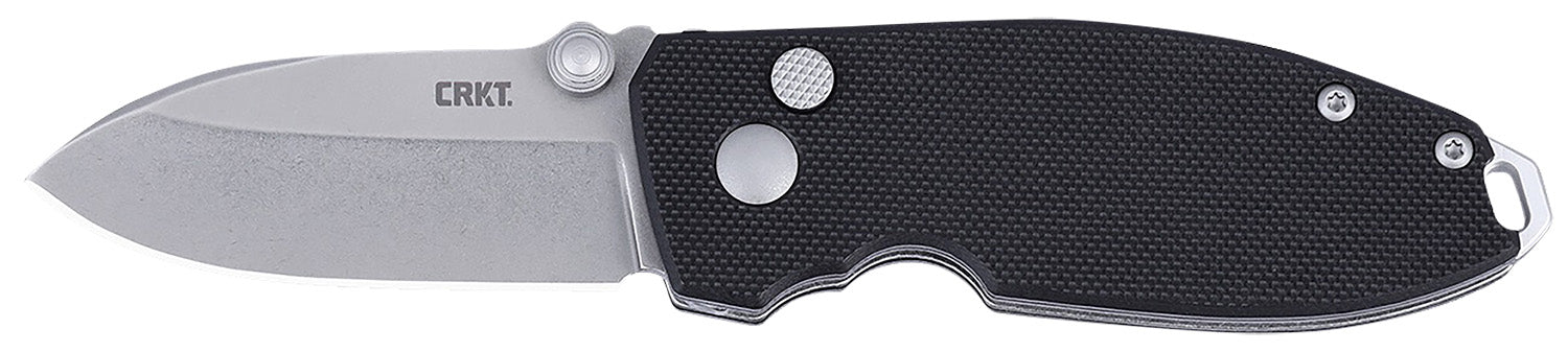 CRKT 2474 SQUID EDC 2.27" Folding Plain Stonewashed D2 Steel Blade, Black G10 Handle
