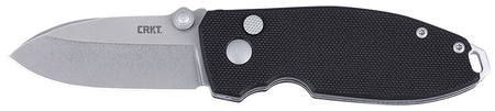CRKT 2474 SQUID EDC 2.27" Folding Plain Stonewashed D2 Steel Blade, Black G10 Handle