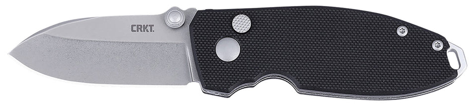 CRKT 2474 SQUID EDC 2.27" Folding Plain Stonewashed D2 Steel Blade, Black G10 Handle