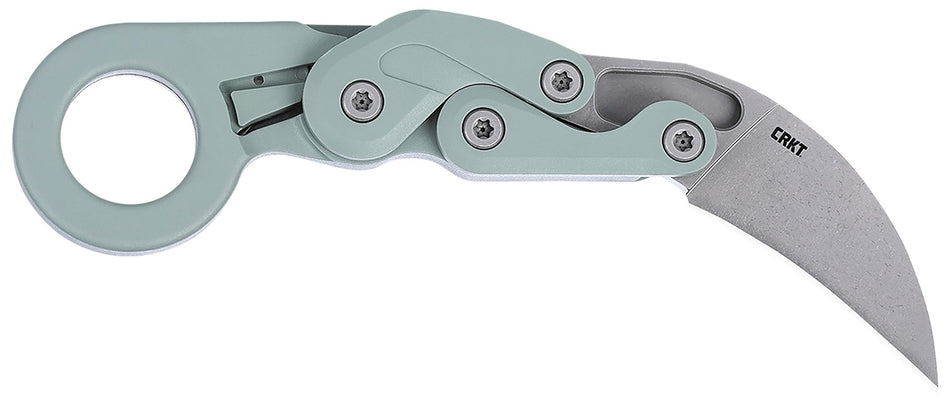 CRKT 4041GR Provoke 2.41" Folding Karambit Plain Satin D2 Steel Blade, Gray Cerakote Aluminum Handle