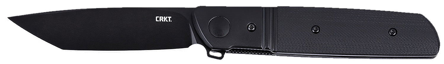 CRKT 5720K Bamboozled 3.31" Folding Tanto Plain Black Oxide D2 Steel Blade, Black G10/SS Handle