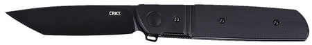 CRKT 5720K Bamboozled 3.31" Folding Tanto Plain Black Oxide D2 Steel Blade, Black G10/SS Handle