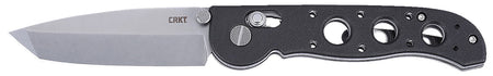 CRKT M16-02X M16 02X Folder 3.11" Folding Tanto Plain Stonewashed D2 Steel Blade, Black Grivory Handle